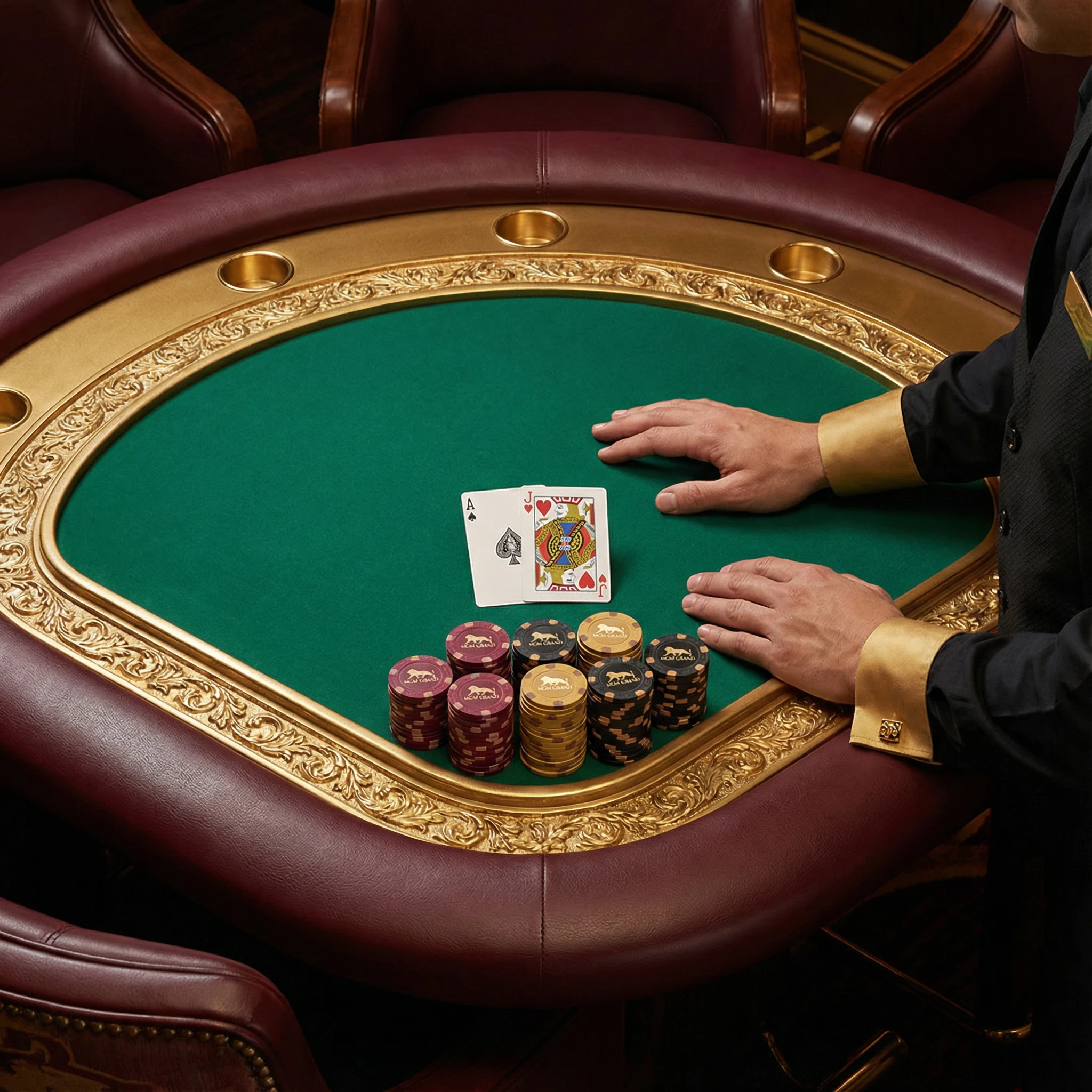 Mesa de blackjack en vivo con crupier profesional